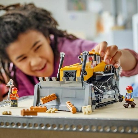 Bloques construcción infantiles LEGO City bulldozer en acción