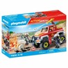 Camión de bomberos Playmobil con bidón en llamas en acción