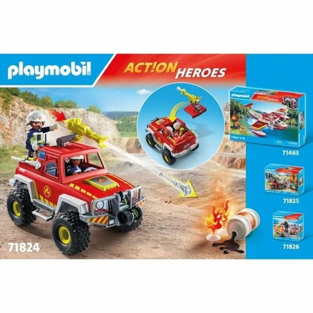 Camión Playmobil de bomberos vista lateral con luces