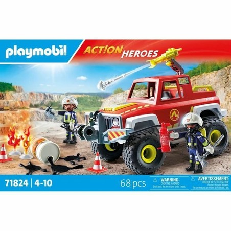 Juguete Playmobil bomberos, vista frontal del camión