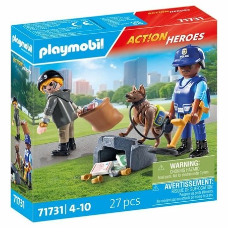 Playmobil perro policía y ladrón para aventuras en casa de muñecas