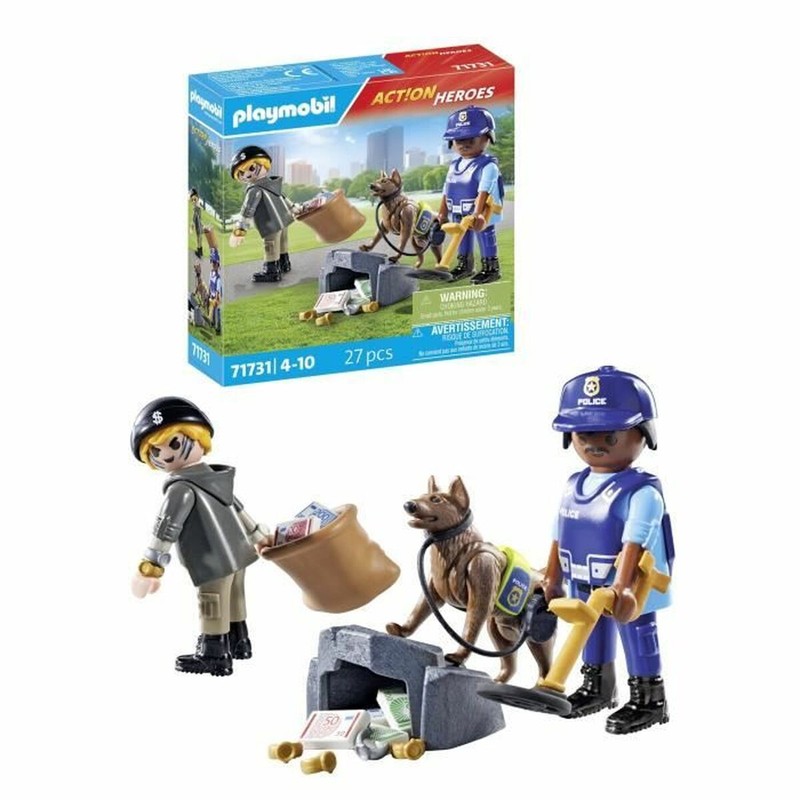 Juego simbólico Playmobil con perro y ladrón, ideal para la imaginación