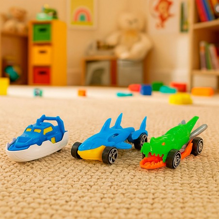 Playset de vehículos con luz y sonido para niños de 3 años