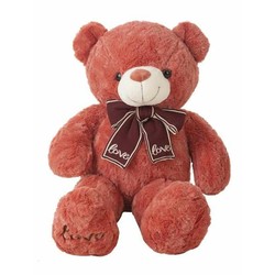 Oso de Peluche Grande de 75 cm con lazo, sonriendo.