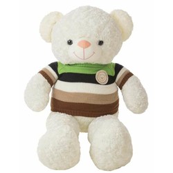 Oso de peluche grande de 80 cm con jersey a rayas multicolor para niños