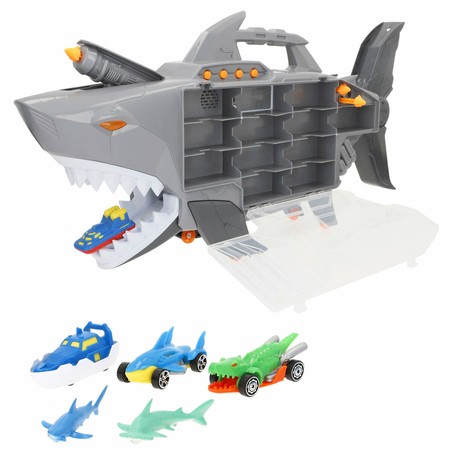 Set de vehículos Teamsterz Roboshark con accesorios y rampa