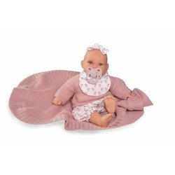 Muñeca bebé Antonio Juan de 27 cm con ropa rosa