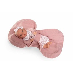 Muñeca bebé Antonio Juan de 27 cm con ropa rosa 2