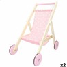 Carrito muñecas madera WOOMAX con diseño de margaritas