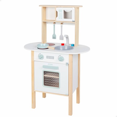 Vista frontal de la cocina de madera para niños WOOMAX