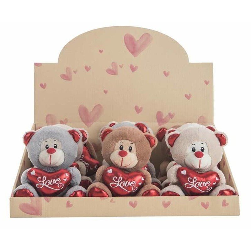 Peluche infantil osito corazón 16cm