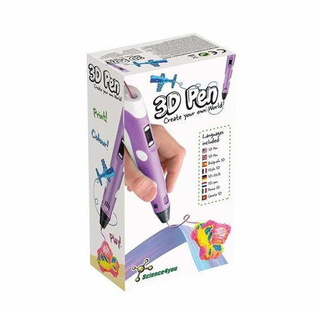 Niño usando set pintura niños 3D para crear figuras con el Bolígrafo Science4you