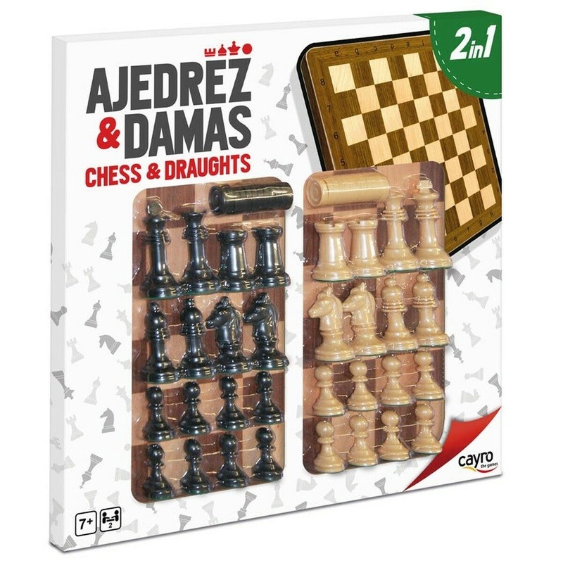 Tablero de Parchís, Ajedrez y Damas Cayro para niños, juegos de mesa educativos