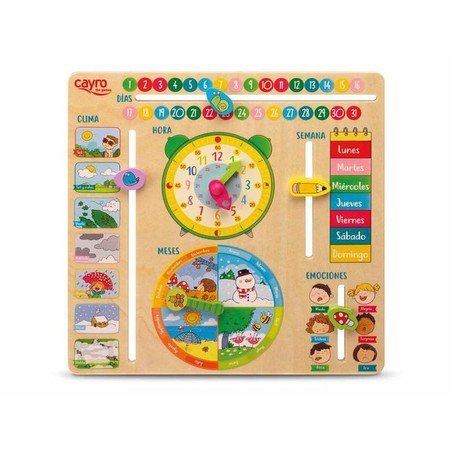 Juego para aprender tiempo con calendario didáctico infantil