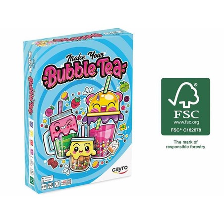 Niños jugando al juego mesa familiar Make Your Bubble Tea