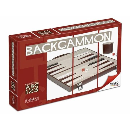 Juego de mesa Backgammon Cayro de polipiel abierto en mesa