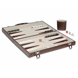 Juego de mesa Backgammon Cayro de polipiel abierto en mesa 2