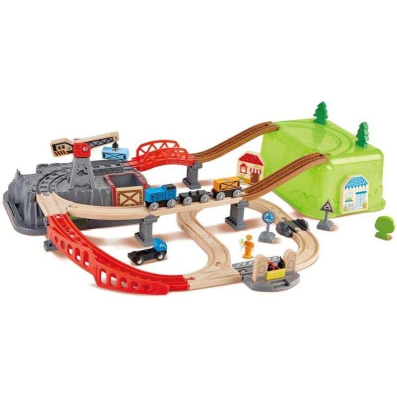 Pista de coches Hape con vehículos en juego