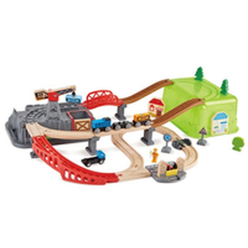 Set completo de pista de carreras Hape, ideal para camión juguete niños