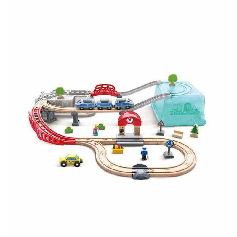 Coches juguete niños en pista de carreras Hape multicolor