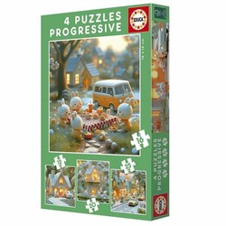 Set 4 puzzles educativos de conejos Educa para niños