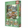 Set 4 puzzles educativos de conejos Educa para niños