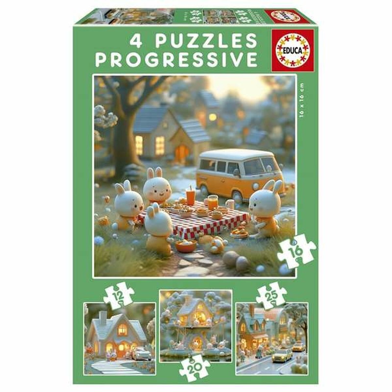 Pack 4 puzzles infantiles de animales, regalo perfecto para niños de 3 años