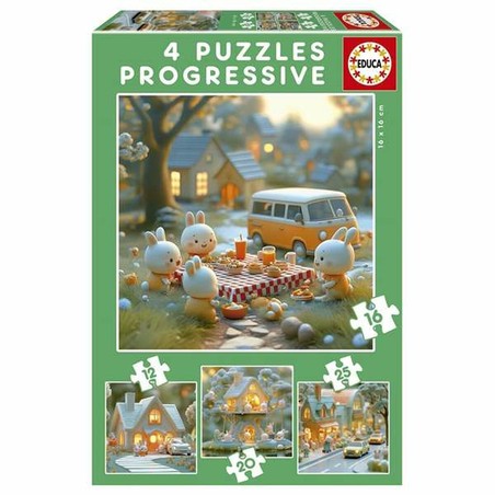 Pack 4 puzzles infantiles de animales, regalo perfecto para niños de 3 años