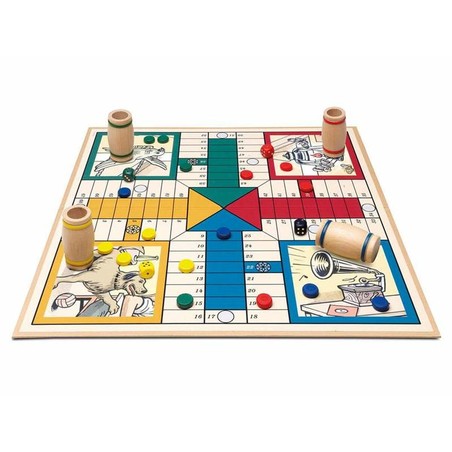 Juegos mesa niños Parchís Cayro, tablero multicolor y fichas