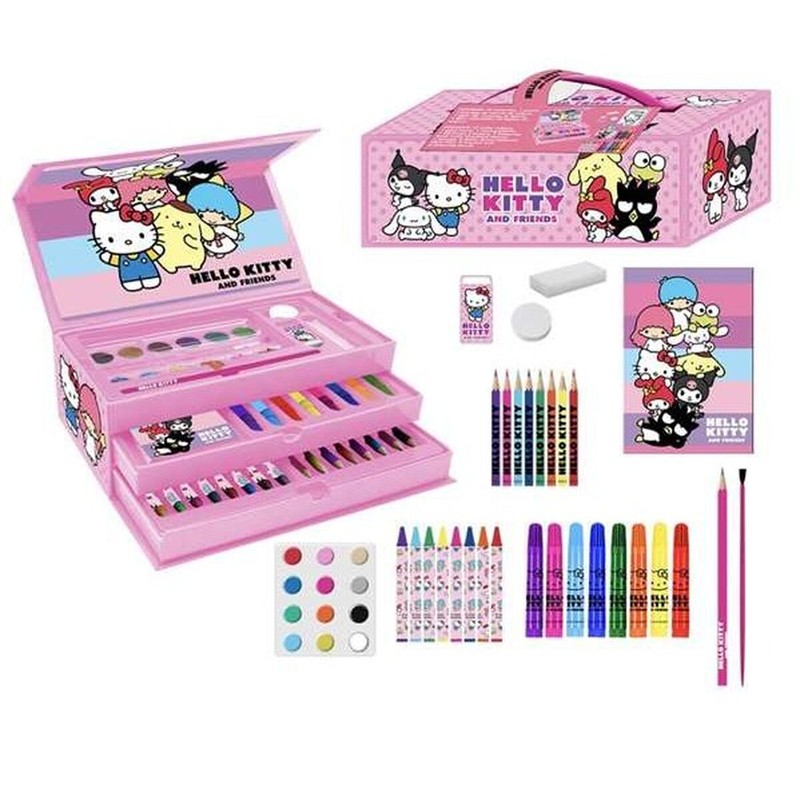 Caja de actividades Hello Kitty rosa para colorear y dibujar