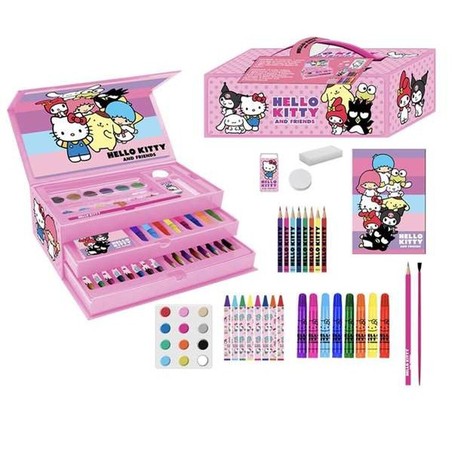 Kit manualidades infantil Hello Kitty: Set de dibujo artístico portátil