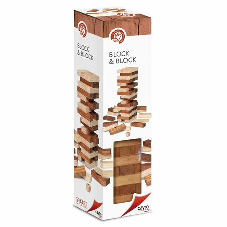 Piezas de madera bicolores del juego de habilidad