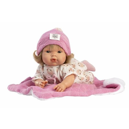 Muñeca Bebé Llorens 38 cm interactiva con chupete y mantita