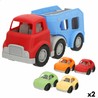 camión portacoches infantil playgo con rampa desplegada y coches