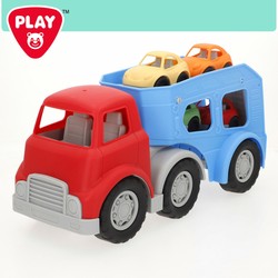 camión portacoches infantil playgo con rampa desplegada y coches 2