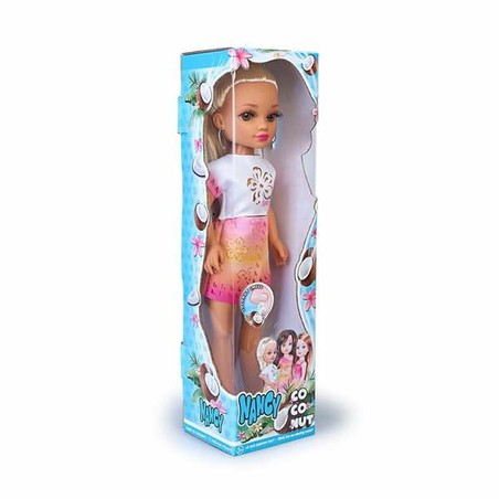 Primer plano de la cara de la Muñeca Bebé Famosa, con expresión dulce.