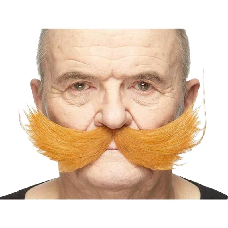 Accesorio divertido disfraz infantil bigote naranja