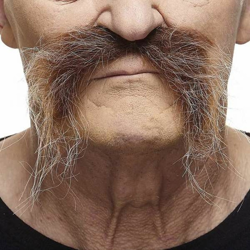 Bigote disfraz marrón adhesivo para niños