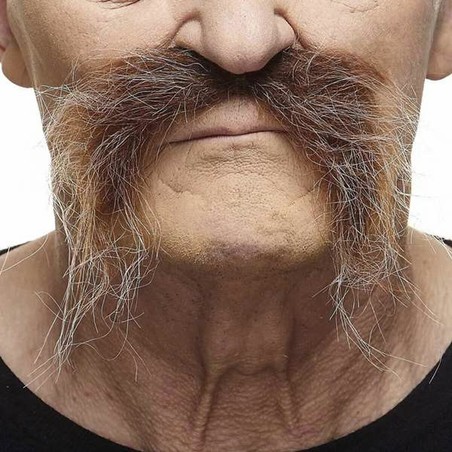 Bigote disfraz marrón adhesivo para niños