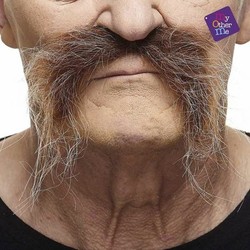 Bigote disfraz marrón adhesivo para niños 2