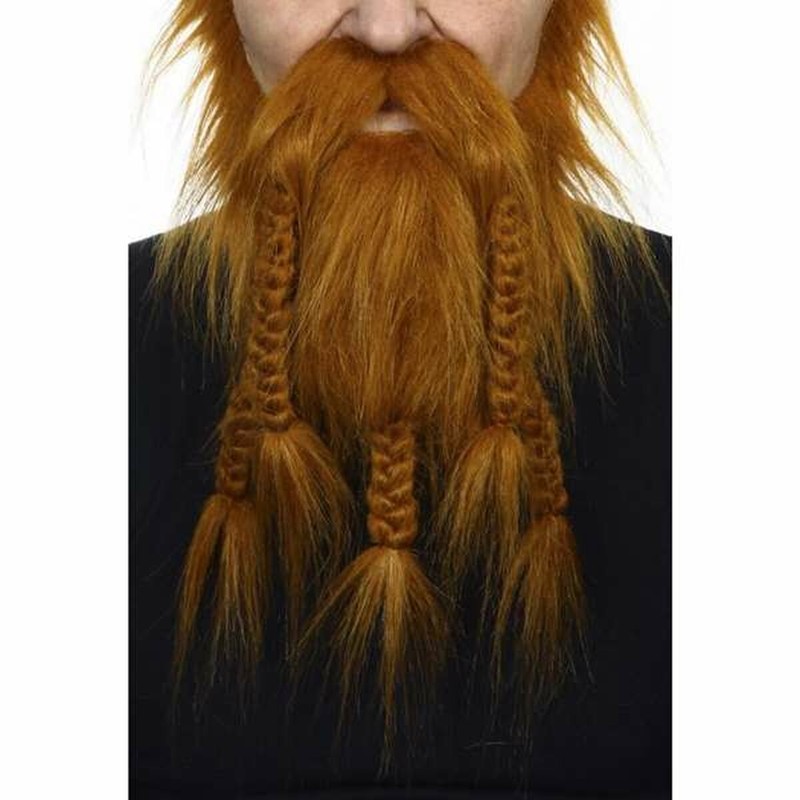 Bigote y perilla naranja para disfraces niños divertidos