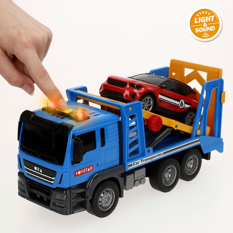 Set de 6 unidades de camiones portavehículos para niños +3 años