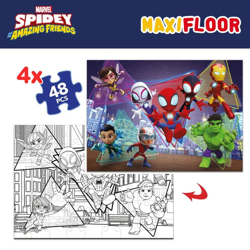 Spidey y su superequipo en puzzles de 48 piezas vibrantes