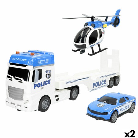 Camión portavehículos Speed & Go con coche y helicóptero