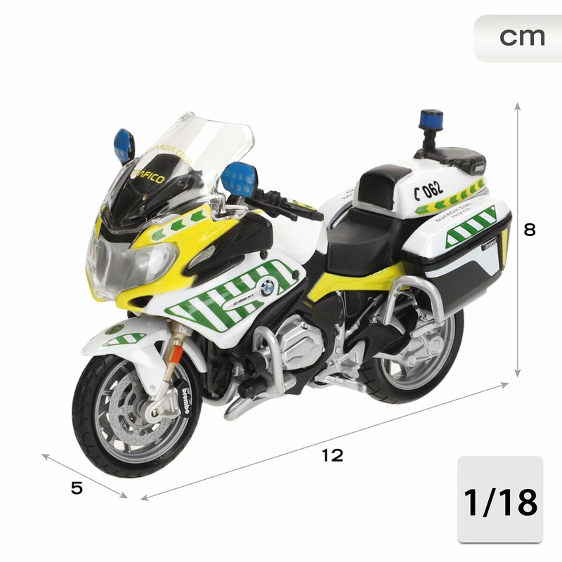 Maqueta moto Guardia Civil de metal para coleccionistas