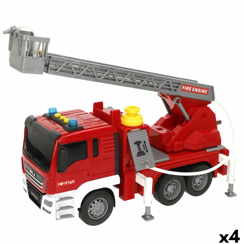 camión de bomberos juguete Speed & Go con grúa extensible