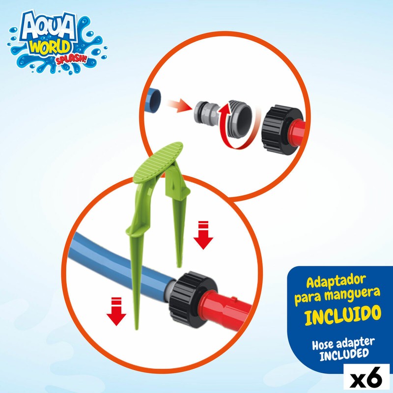Aspersor de agua Colorbaby de plástico resistente, duradero para el verano.