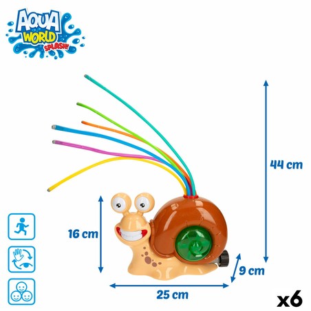 Primer plano de los 6 tubos rociadores de agua del juguete aspersor.