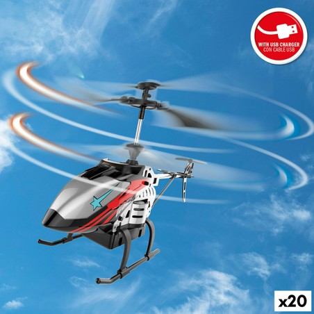 Helicóptero de control remoto en colores surtidos rojo y azul