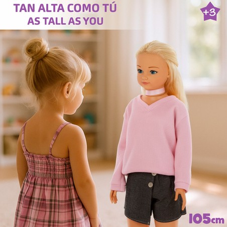 Muñeca de tela y plástico grande para juego creativo